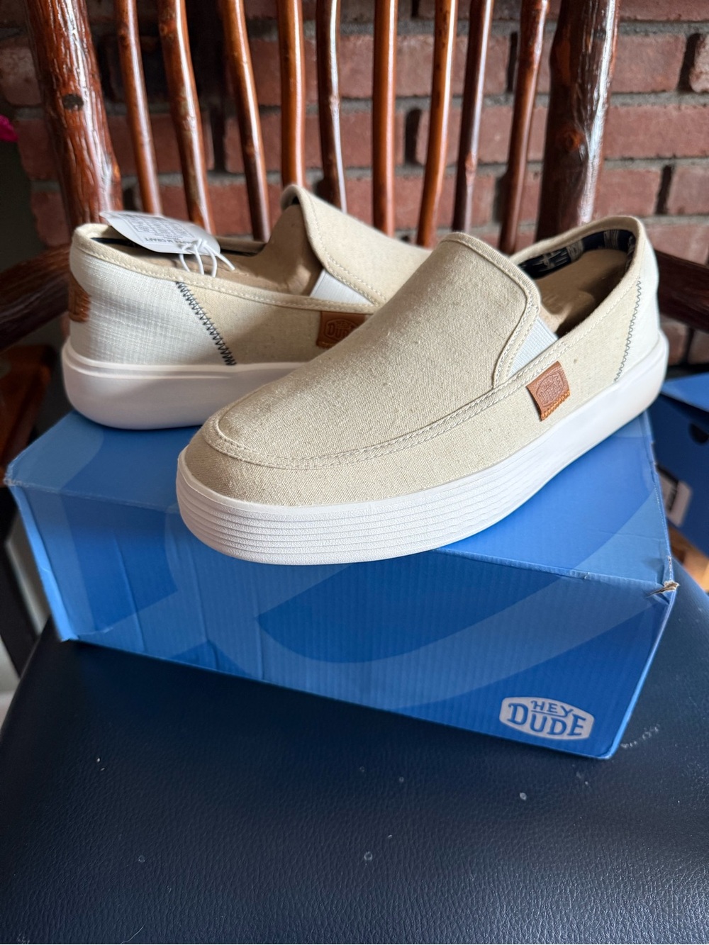 Hey Dude Sunapee M Craft Men's Slip-On Canvas Loafers in Beige